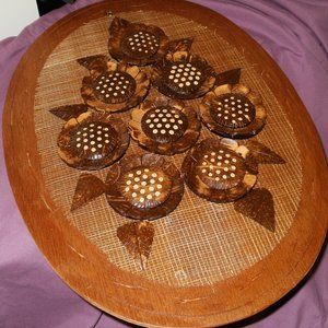 VINTAGE WOOD DECOATION FLOWER WALL HANGING-PHILIPPINES